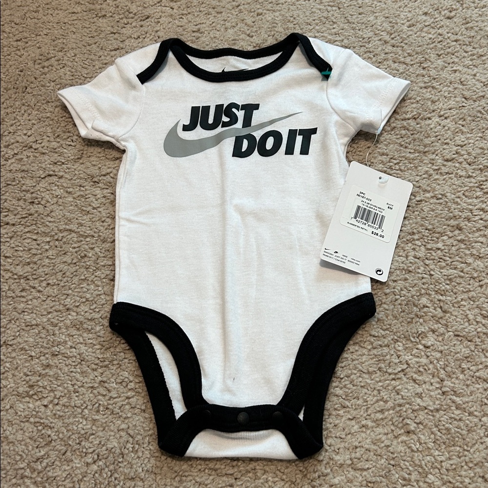 Nike Infant Onesie White with Black Accents